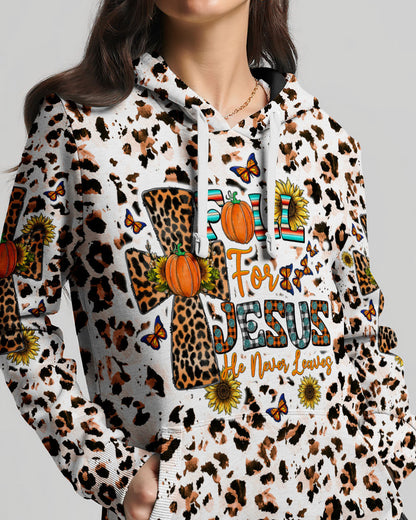 Fall For Jesus Autumn Leopard Women's All Over Print Shirt - Tltw0308234, easychoo.com