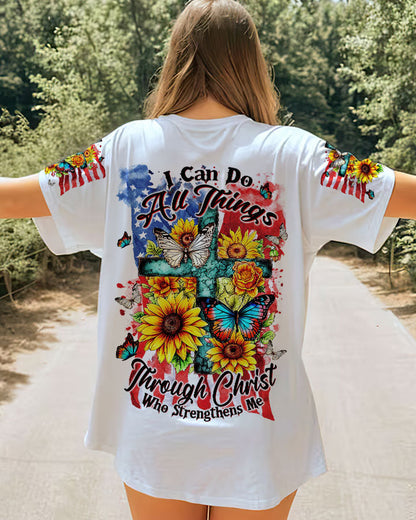 I Can Do All Things Flag Women's All Over Print Shirt - Tltw2007232, easychoo.com