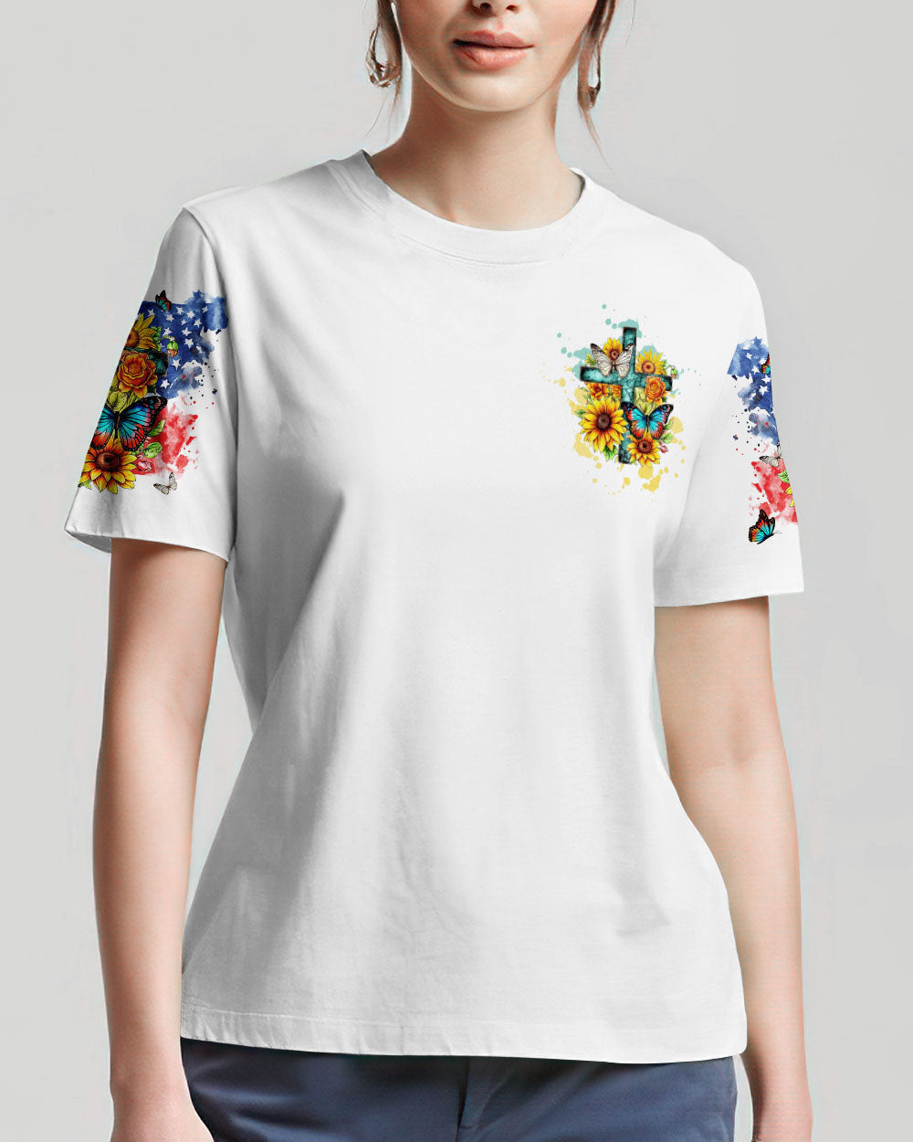 I Can Do All Things Flag Women's All Over Print Shirt - Tltw2007232, easychoo.com