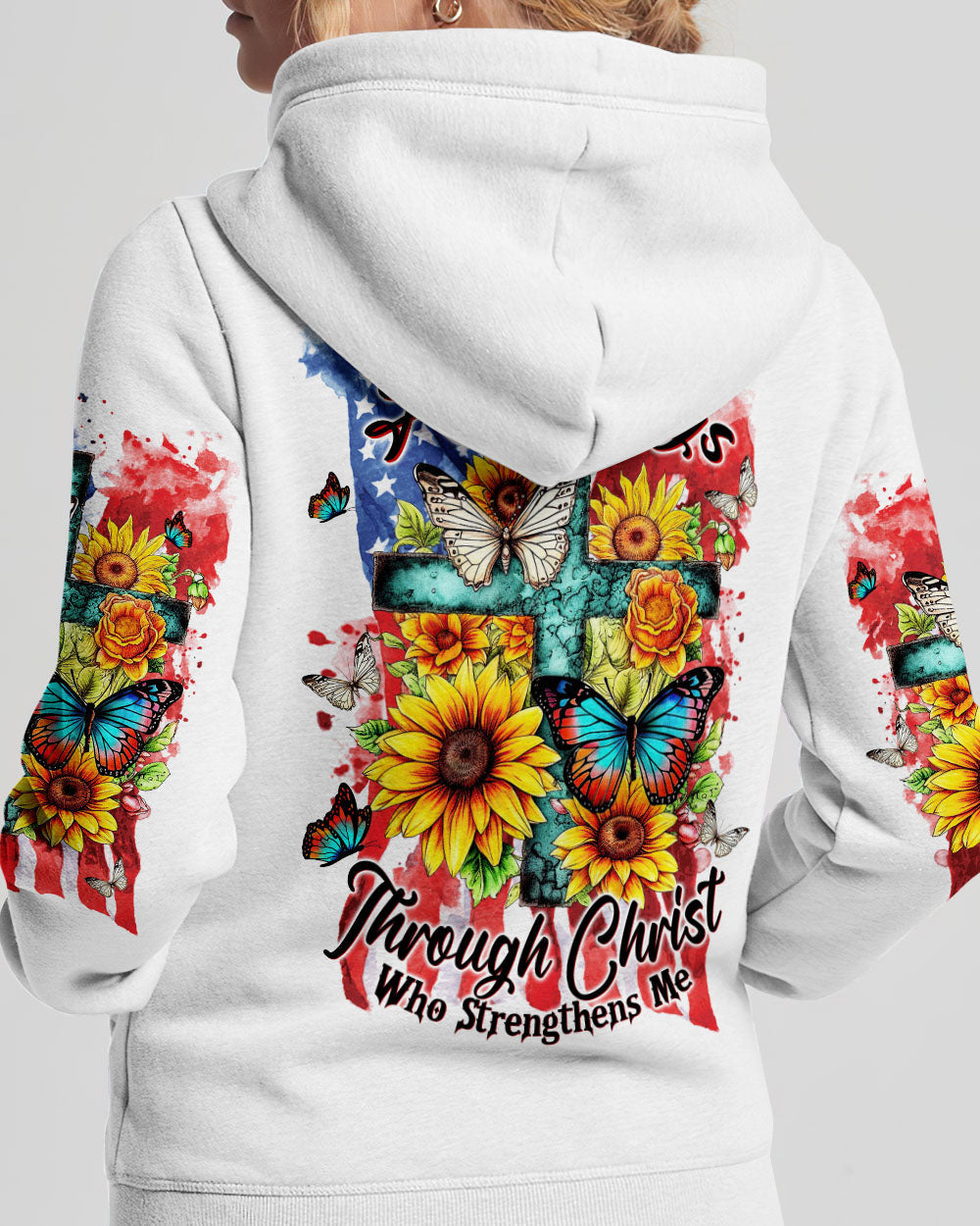 I Can Do All Things Flag Women's All Over Print Shirt - Tltw2007232, easychoo.com