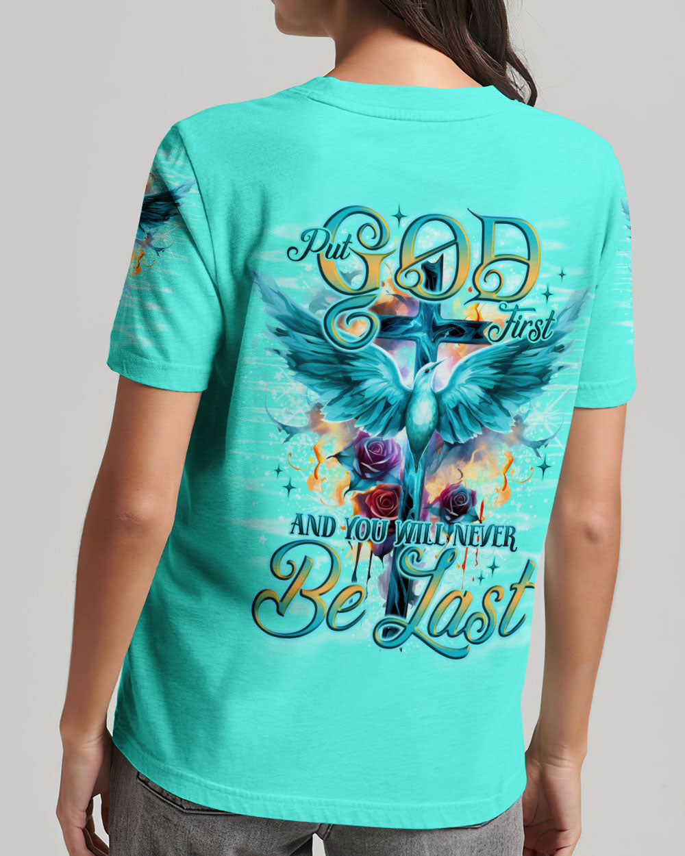 Put God First Women's All Over Print Shirt - Tlno1710233, easychoo.com