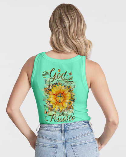 With God All Things Are Possible Sunflower Women's All Over Print Shirt - Yhhg1909231, easychoo.com