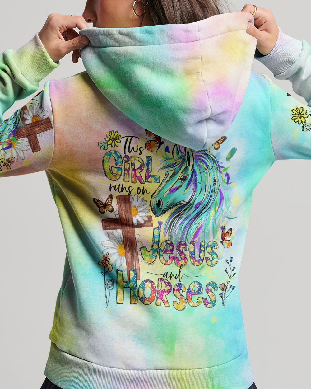 Runs On Jesus And Horses Women's All Over Print Shirt - Tlno2909233, easychoo.com