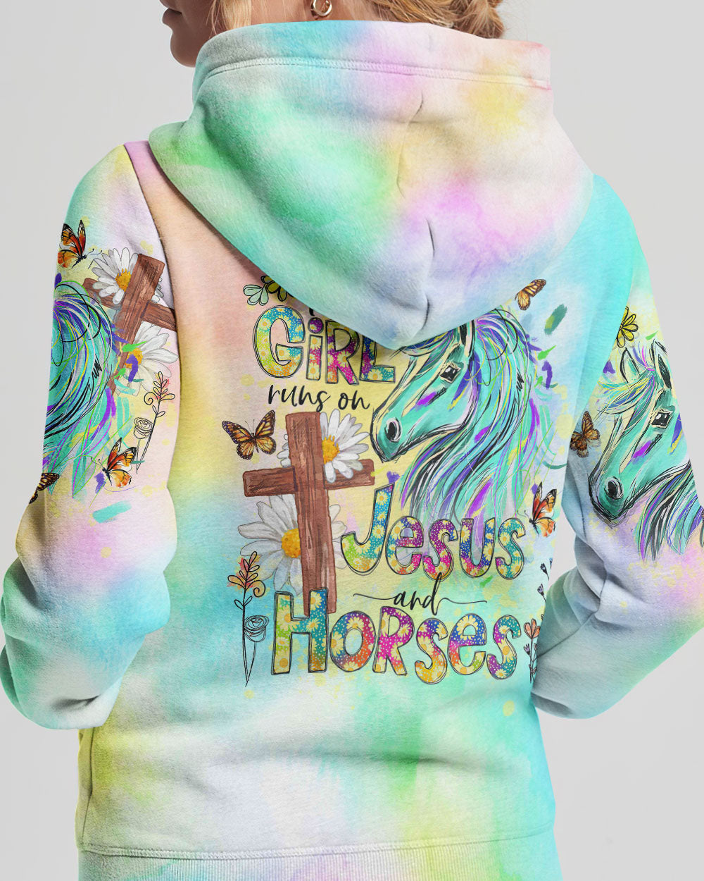 Runs On Jesus And Horses Women's All Over Print Shirt - Tlno2909233, easychoo.com