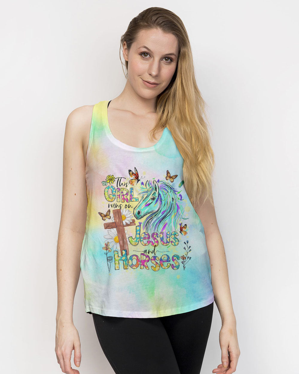 Runs On Jesus And Horses Women's All Over Print Shirt - Tlno2909233, easychoo.com