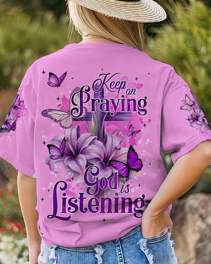 God Is Listening Women's All Over Print Shirt - Tyqy1309233, easychoo.com