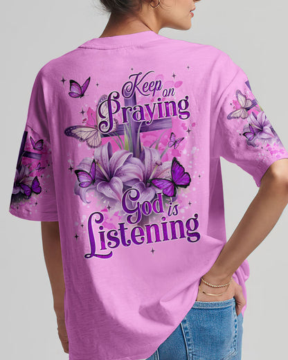 God Is Listening Women's All Over Print Shirt - Tyqy1309233, easychoo.com