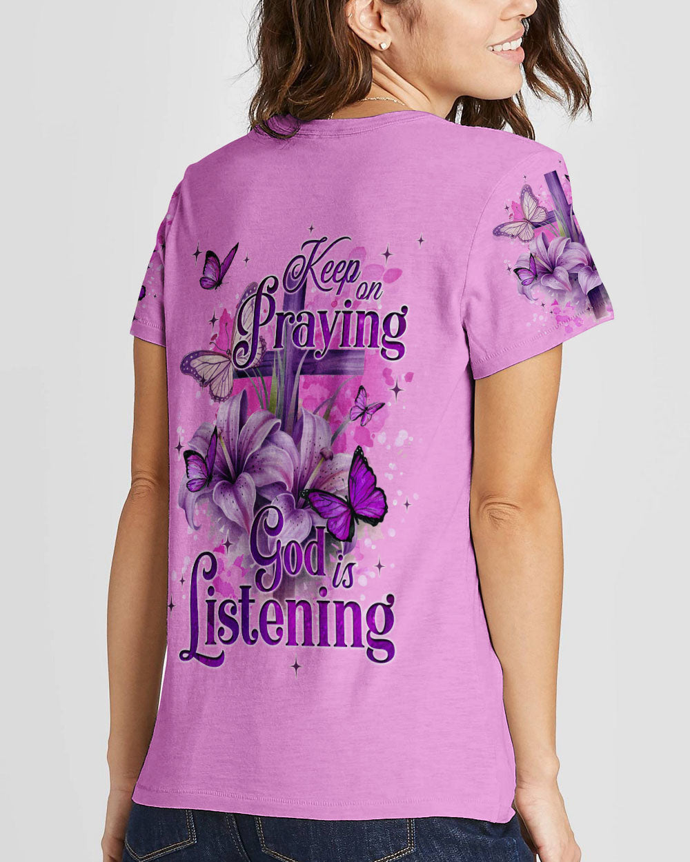 God Is Listening Women's All Over Print Shirt - Tyqy1309233, easychoo.com