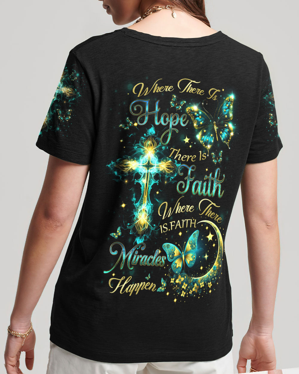 Where There Is Hope There Is Faith Women's All Over Print Shirt - Yhdu1207233, easychoo.com