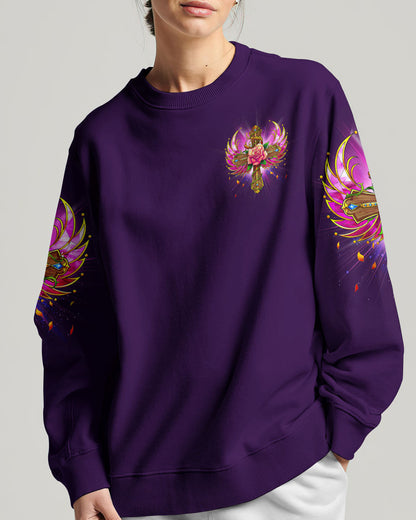 I Believe There Are Angels Among Us Cross Rose Wings Women's All Over Print Shirt - Tltr0307234, easychoo.com