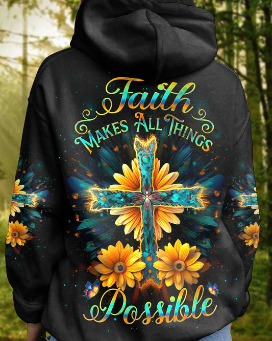 Faith Makes All Things Possible Women's All Over Print Shirt - Yhlh1210232, easychoo.com