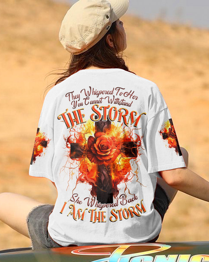 I Am The Storm Rose Cross Women's All Over Print Shirt - Tlnz1907234, easychoo.com