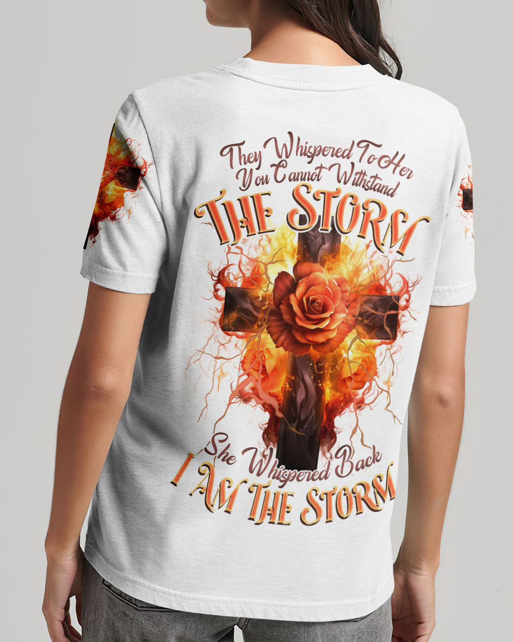 I Am The Storm Rose Cross Women's All Over Print Shirt - Tlnz1907234, easychoo.com