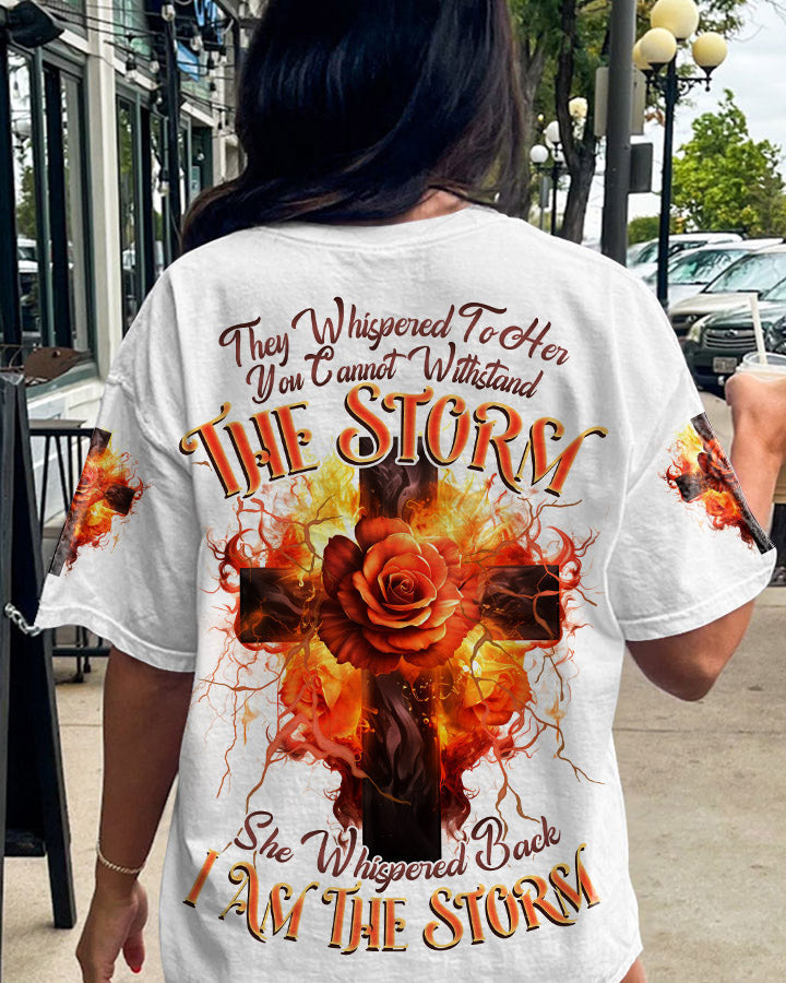 I Am The Storm Rose Cross Women's All Over Print Shirt - Tlnz1907234, easychoo.com