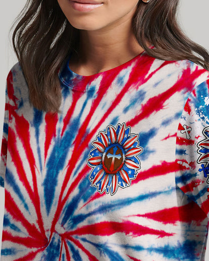 God Bless America Sunflower Tie Dye Women's All Over Print Shirt - Tltw0307234, easychoo.com