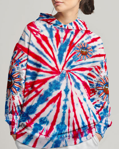 God Bless America Sunflower Tie Dye Women's All Over Print Shirt - Tltw0307234, easychoo.com