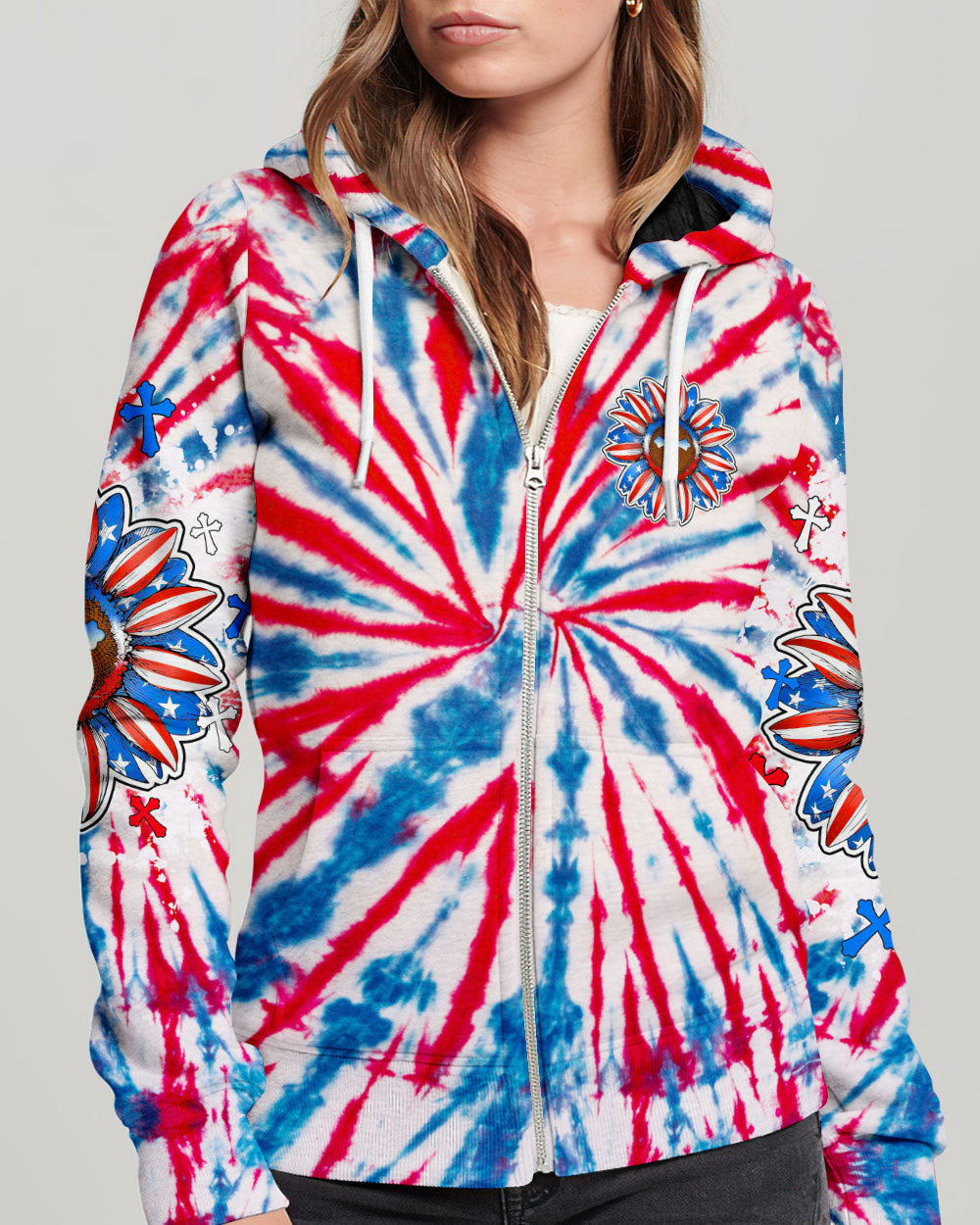 God Bless America Sunflower Tie Dye Women's All Over Print Shirt - Tltw0307234, easychoo.com