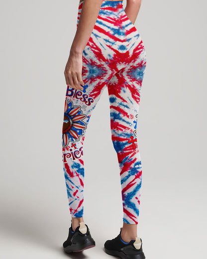 God Bless America Sunflower Tie Dye Women's All Over Print Shirt - Tltw0307234, easychoo.com