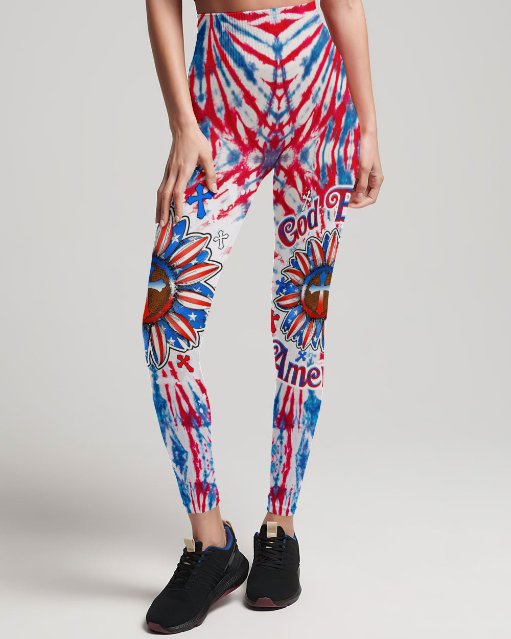 God Bless America Sunflower Tie Dye Women's All Over Print Shirt - Tltw0307234, easychoo.com