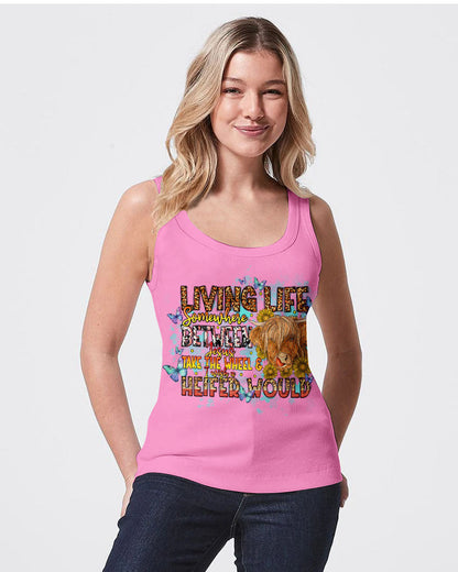 Living Life Somewhere Between Jesus Cow Women's All Over Print Shirt- Tlno1309234, easychoo.com