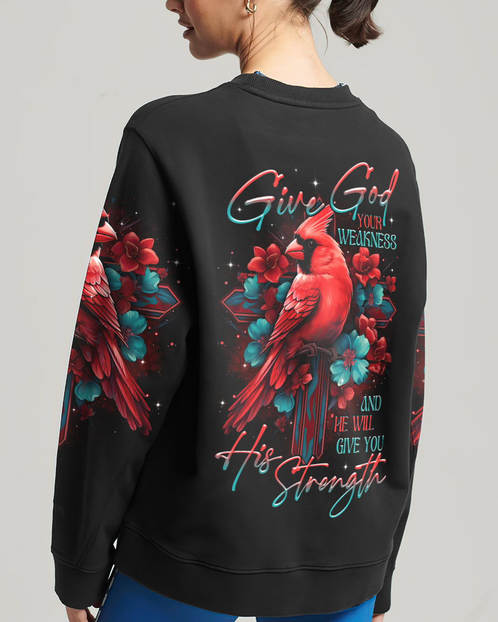 Give God Your Weakness Cardinal Bird Women's All Over Print Shirt - Tltr1707231, easychoo.com
