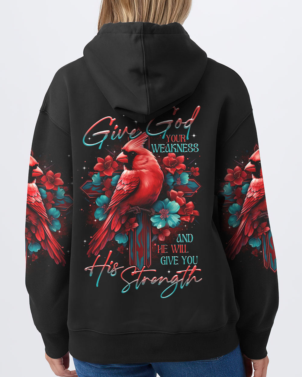 Give God Your Weakness Cardinal Bird Women's All Over Print Shirt - Tltr1707231, easychoo.com