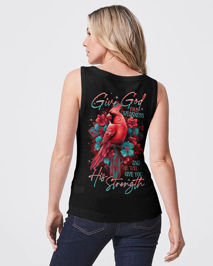Give God Your Weakness Cardinal Bird Women's All Over Print Shirt - Tltr1707231, easychoo.com