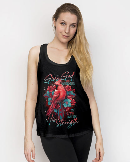 Give God Your Weakness Cardinal Bird Women's All Over Print Shirt - Tltr1707231, easychoo.com