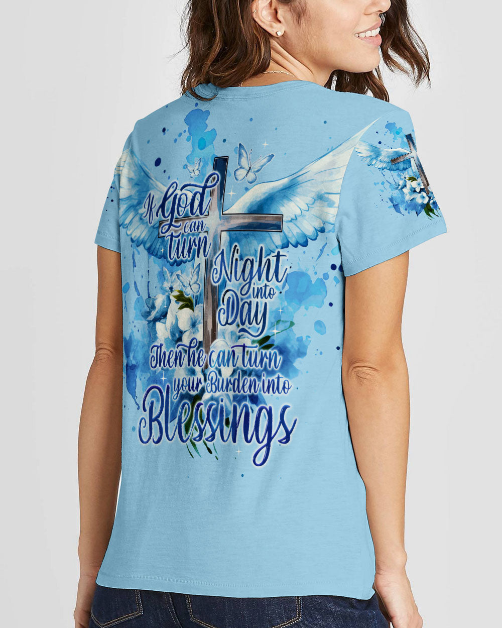 Turn Burden Into Blessings Women's All Over Print Shirt - Ty0709233, easychoo.com