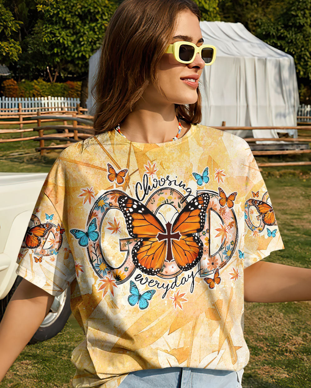 Choosing God Everyday Butterfly Women's All Over Print Shirt - Tlno1307234, easychoo.com