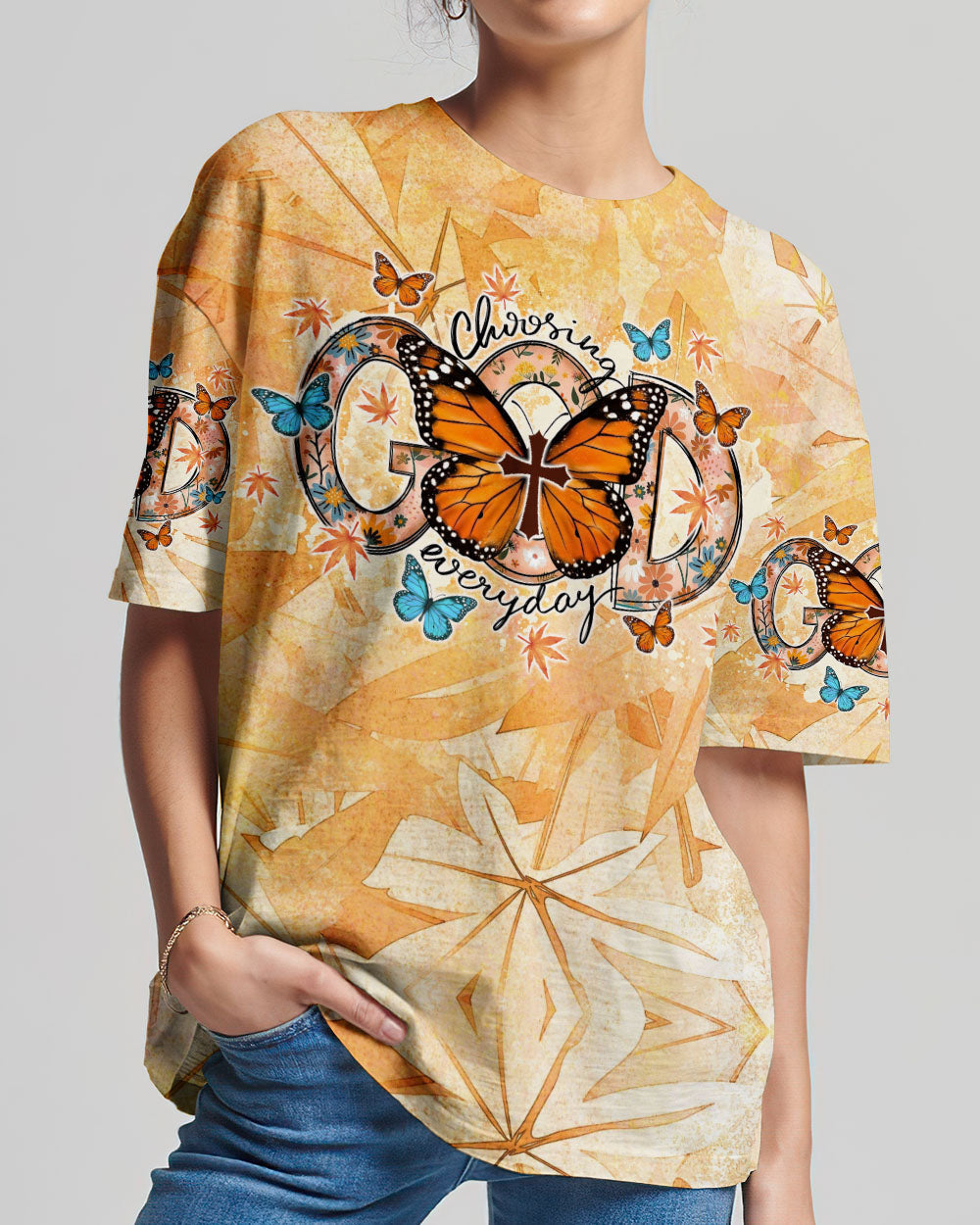 Choosing God Everyday Butterfly Women's All Over Print Shirt - Tlno1307234, easychoo.com
