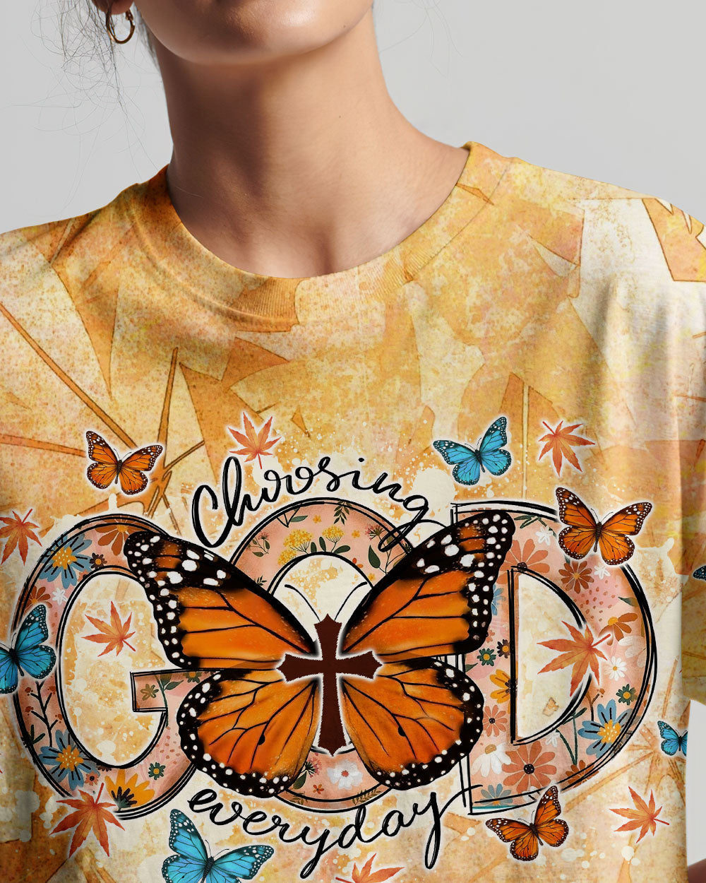 Choosing God Everyday Butterfly Women's All Over Print Shirt - Tlno1307234, easychoo.com