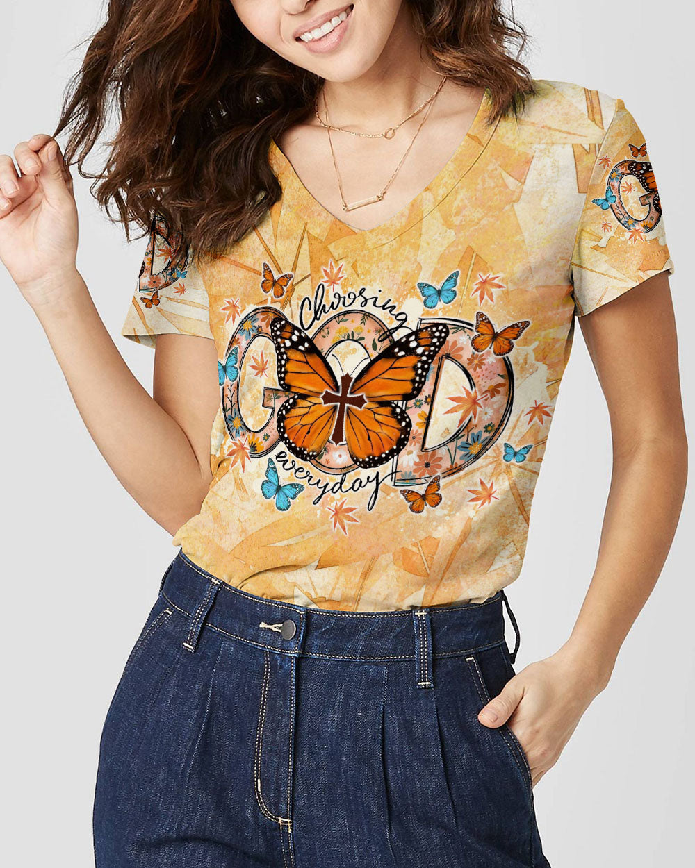 Choosing God Everyday Butterfly Women's All Over Print Shirt - Tlno1307234, easychoo.com