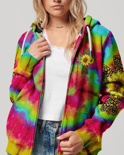 He Is Risen Cross With Sunflowers Tie Dye Women's All Over Print Shirt - Tytd0707231, easychoo.com