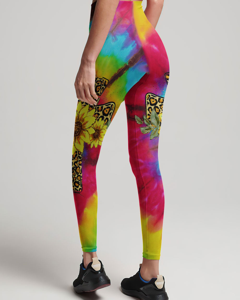 He Is Risen Cross With Sunflowers Tie Dye Women's All Over Print Shirt - Tytd0707231, easychoo.com