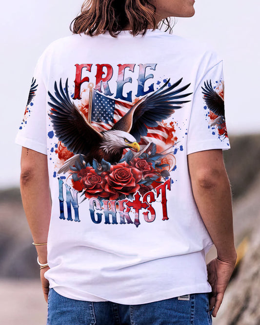 Free In Christ Eagle Women's All Over Print Shirt - Tlnt1807232, easychoo.com