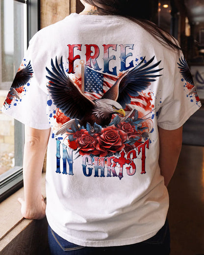 Free In Christ Eagle Women's All Over Print Shirt - Tlnt1807232, easychoo.com