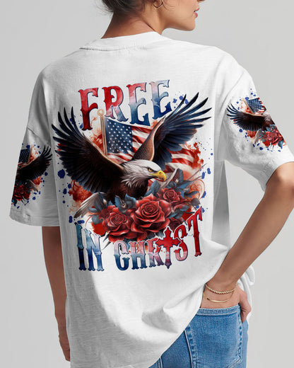 Free In Christ Eagle Women's All Over Print Shirt - Tlnt1807232, easychoo.com