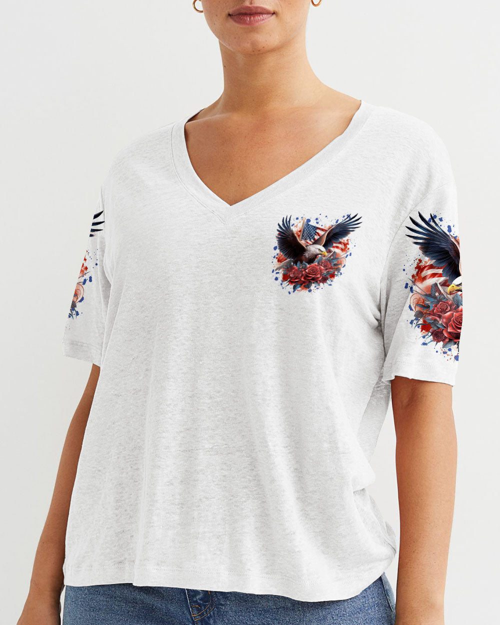 Free In Christ Eagle Women's All Over Print Shirt - Tlnt1807232, easychoo.com