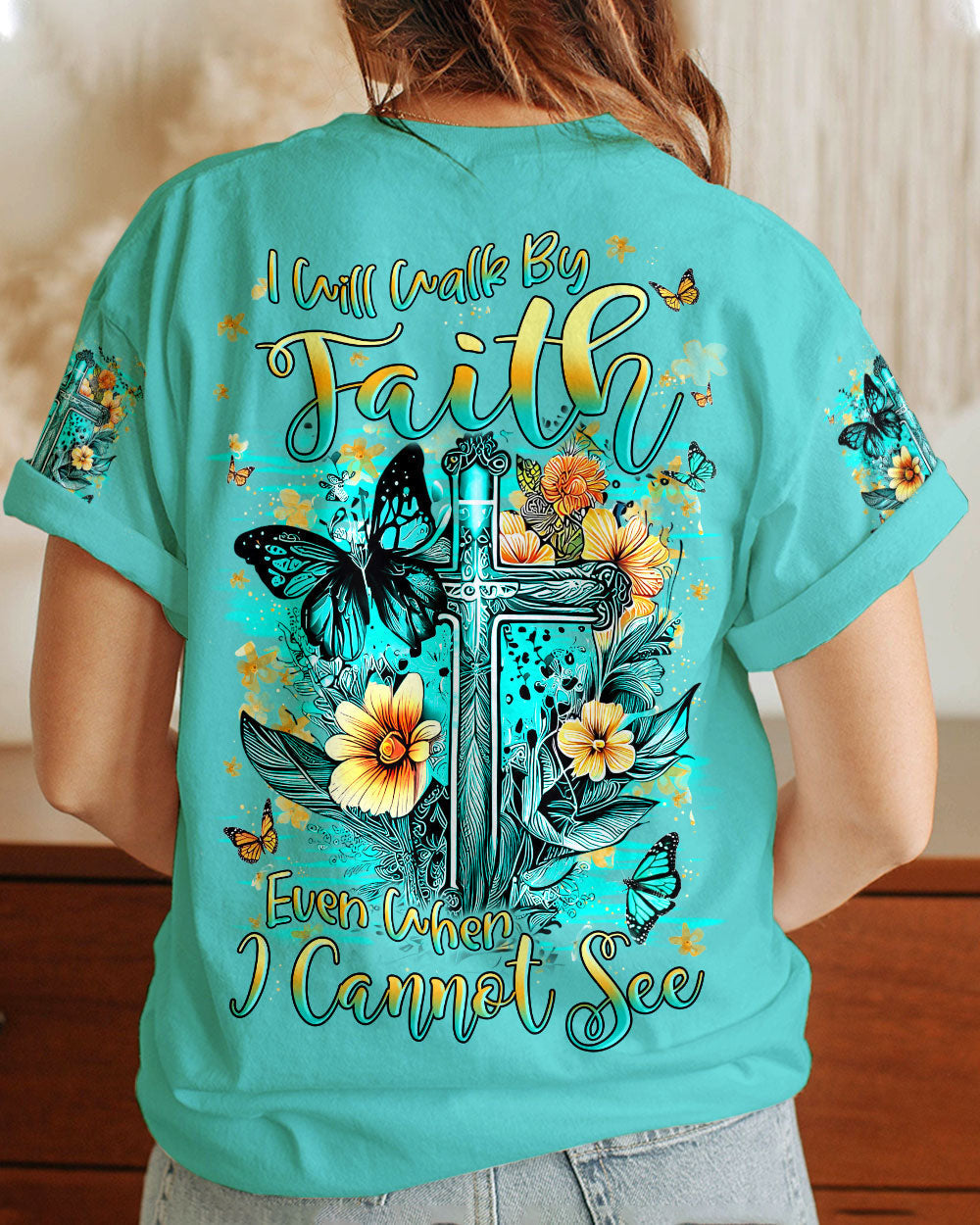 I Will Walk By Faith Even When I Cannot See Women's All Over Print Shirt - Yhln0609232, easychoo.com
