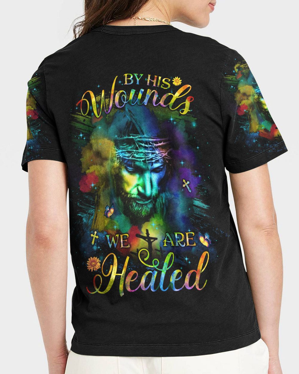 By His Wounds We Are Healed Women's All Over Print Shirt - Yhlh2909233, easychoo.com