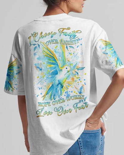 I Choose Faith Over Anxiety Women's All Over Print Shirt - Yhdu1610233, easychoo.com