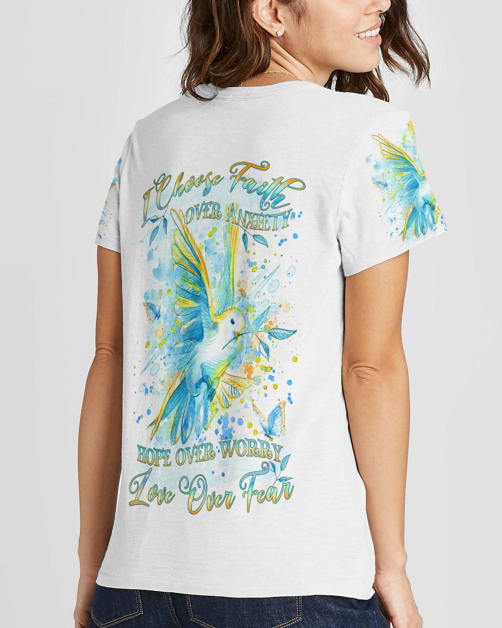 I Choose Faith Over Anxiety Women's All Over Print Shirt - Yhdu1610233, easychoo.com