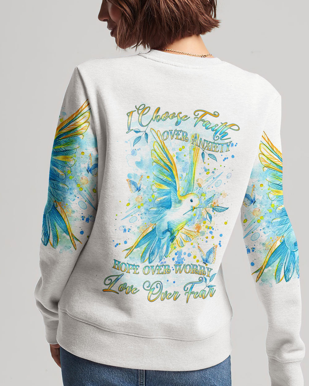 I Choose Faith Over Anxiety Women's All Over Print Shirt - Yhdu1610233, easychoo.com