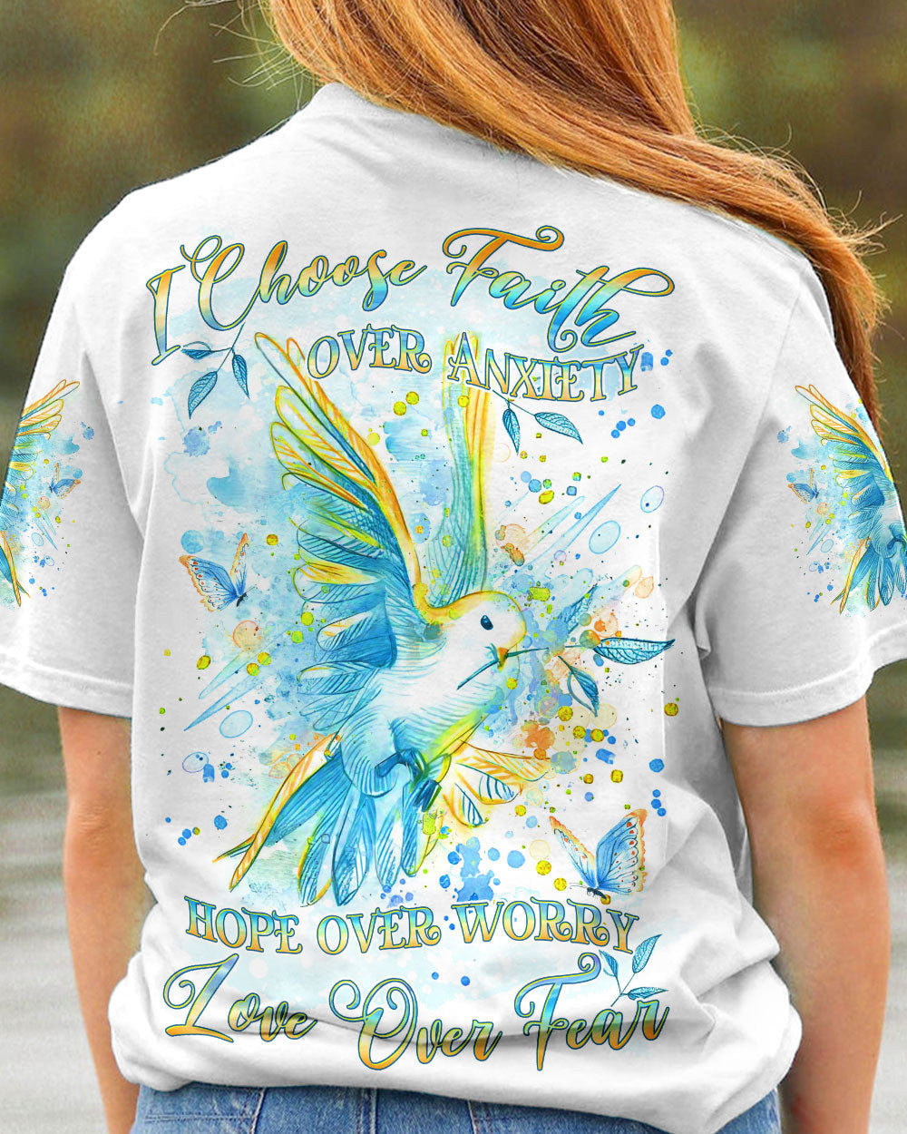 I Choose Faith Over Anxiety Women's All Over Print Shirt - Yhdu1610233, easychoo.com