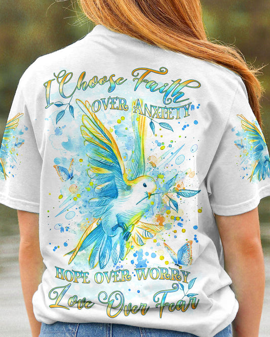 I Choose Faith Over Anxiety Women's All Over Print Shirt - Yhdu1610233, easychoo.com