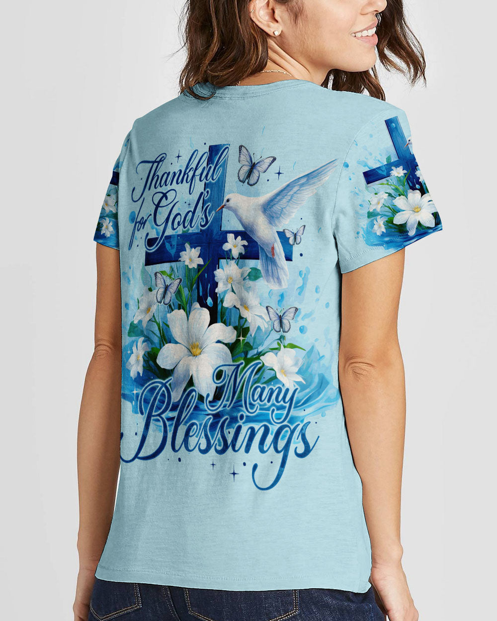 Thankful For God Women's All Over Print Shirt - Ty0609233, easychoo.com