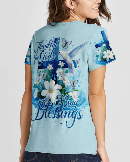 Thankful For God Women's All Over Print Shirt - Ty0609233, easychoo.com