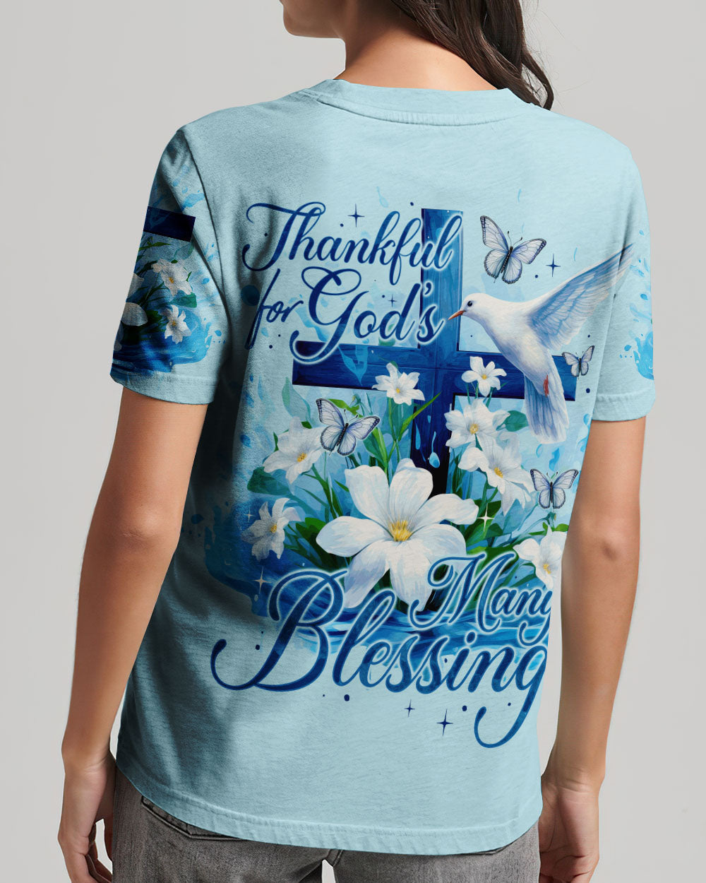 Thankful For God Women's All Over Print Shirt - Ty0609233, easychoo.com