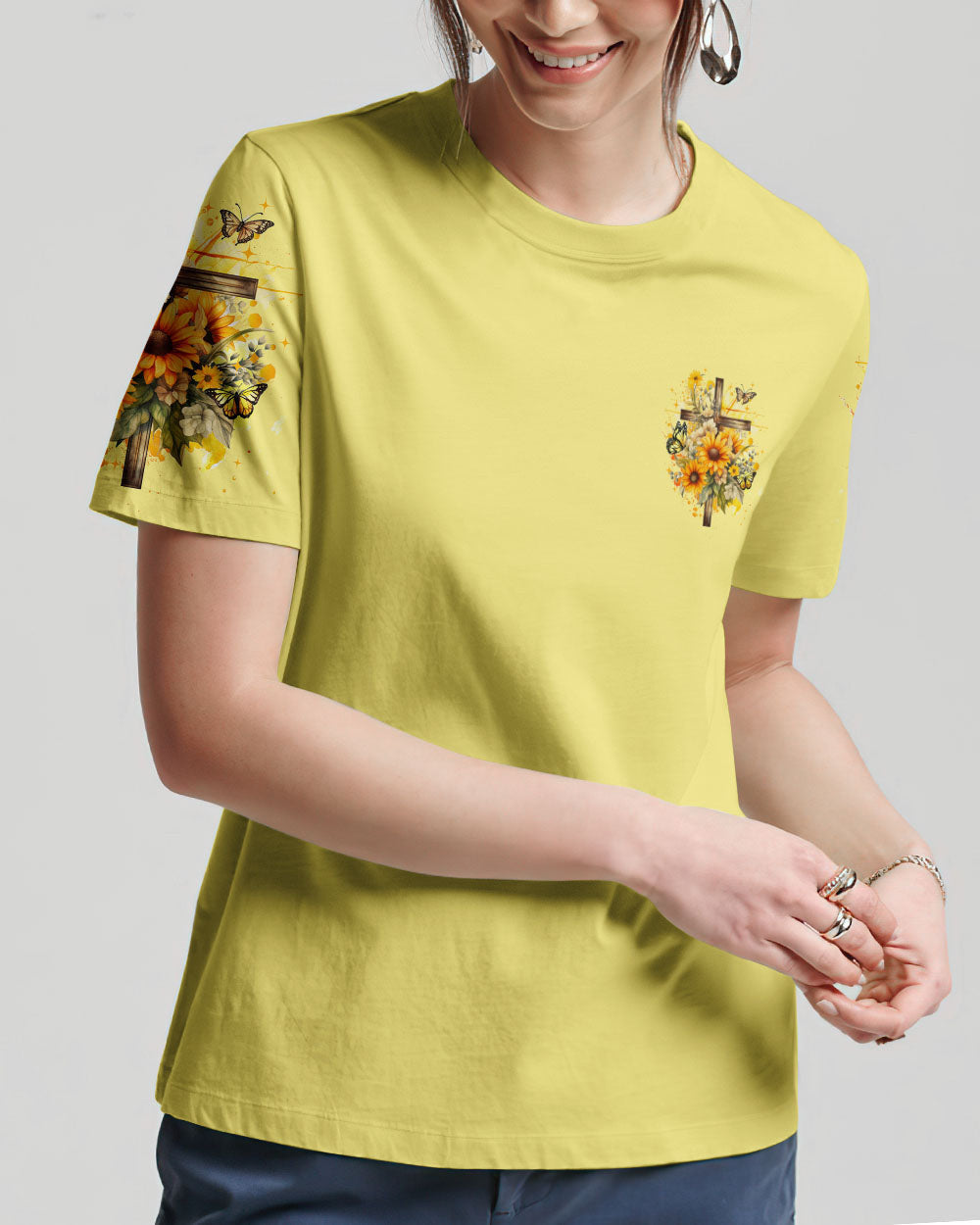 Give God The Glory Sunflower Women's All Over Print Shirt - Tyqy2909231, easychoo.com